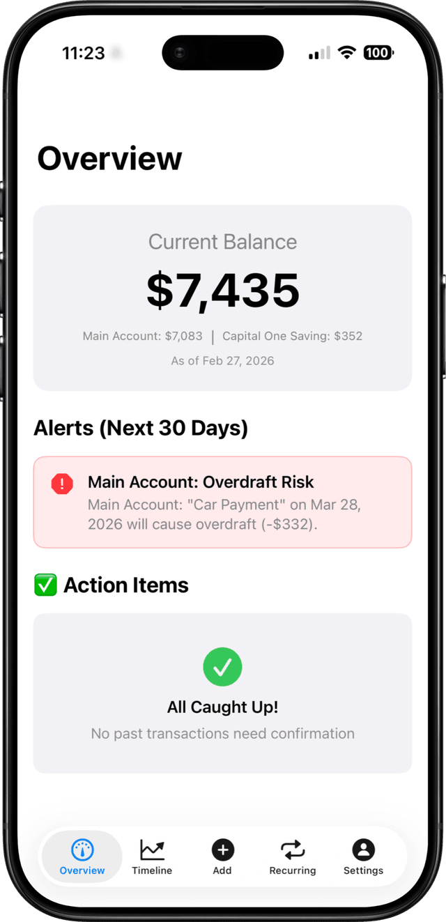 Cash Command App Interface